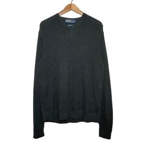 Polo by Ralph Lauren | Men | Dark Brown Relaxed Knit V-Neck Sweater | Large